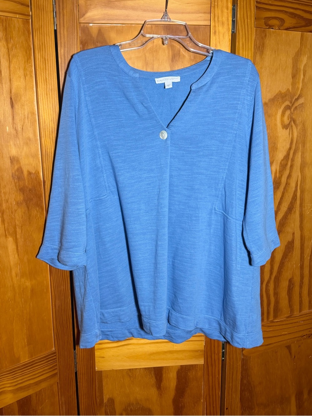 J.Jill Pure Jill Blue Relaxed Organic Cotton-Blend Pullover Top| Sz XL